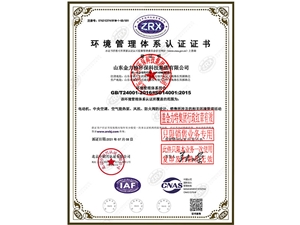 環(huán)境管理體系認證證書